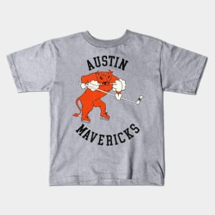 Defunct Austin Mavericks Hockey Team Kids T-Shirt